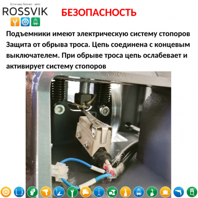 Автоподъемник двухстоечный ROSSVIK PRO V2-4.5L г/п 4.5т, 380В